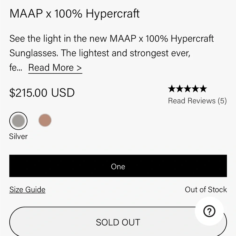 BNIB MAAP x 100% Hypercraft - Silver Cycling Glasses - Picture 16 of 16